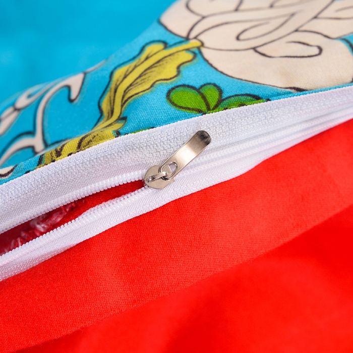 91家纺网 家纺一手货源 找家纺 梦柏家纺 2019新款加厚磨毛大版四件套床裙款 花间意-红