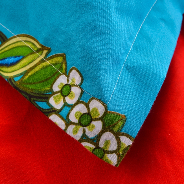 91家纺网 家纺一手货源 找家纺 梦柏家纺 2019新款加厚磨毛大版四件套床裙款 花间意-红