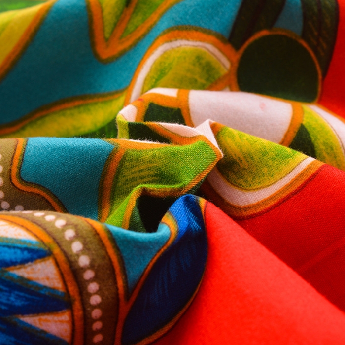 91家纺网 家纺一手货源 找家纺 梦柏家纺 2019新款加厚磨毛大版四件套床裙款 花间意-红