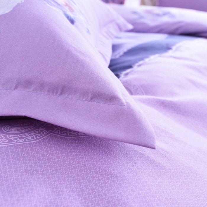 91家纺网 家纺一手货源 找家纺 梦柏家纺 2019新款加厚磨毛大版四件套床裙款 花香四溢