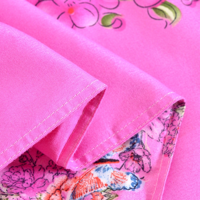 91家纺网 家纺一手货源 找家纺 梦柏家纺 2019新款加厚磨毛大版四件套床裙款 浪漫花环