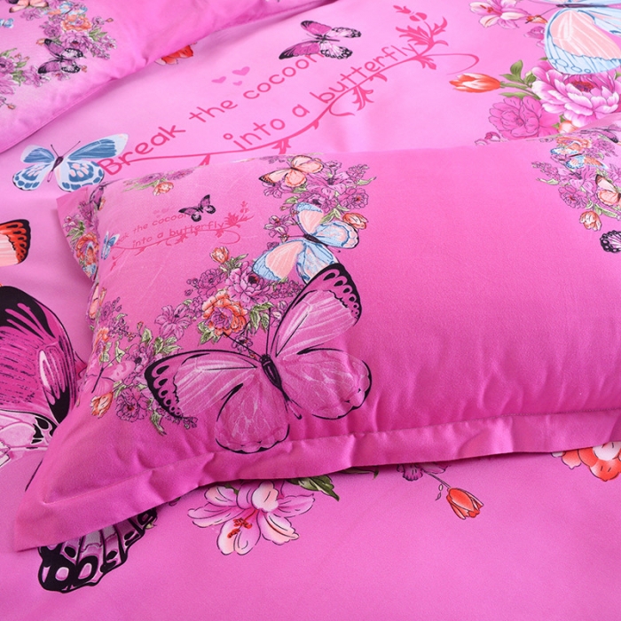 91家纺网 家纺一手货源 找家纺 梦柏家纺 2019新款加厚磨毛大版四件套床裙款 浪漫花环