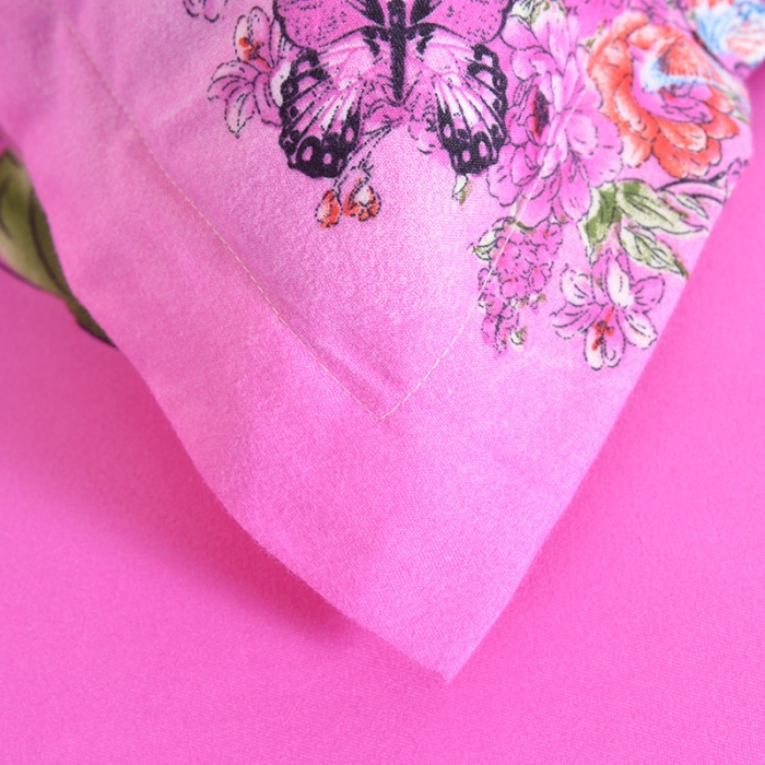 91家纺网 家纺一手货源 找家纺 梦柏家纺 2019新款加厚磨毛大版四件套床裙款 浪漫花环