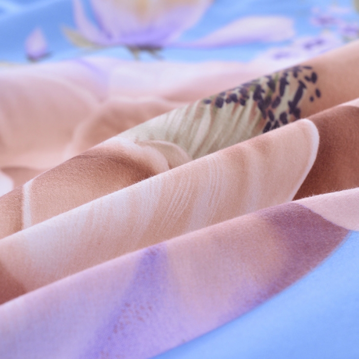 91家纺网 家纺一手货源 找家纺 梦柏家纺 2019新款加厚磨毛大版四件套床裙款 牡丹情