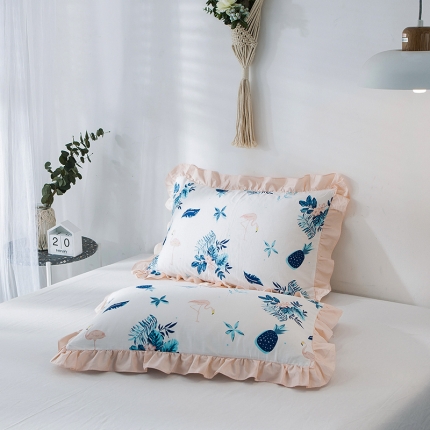 91家纺网 家纺一手货源 找家纺 （总）万盛新款13372喷气面料全棉单品枕套一对