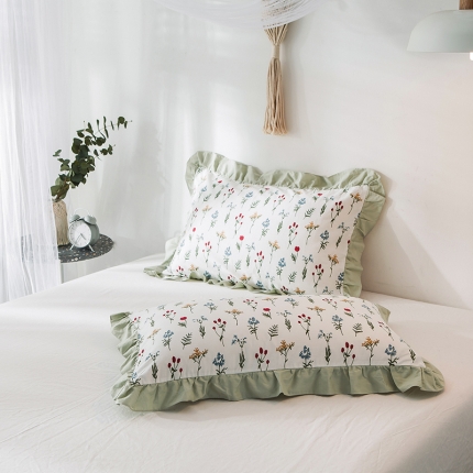 91家纺网 家纺一手货源 找家纺 万盛新款13372喷气面料全棉单品枕套一对 踏青