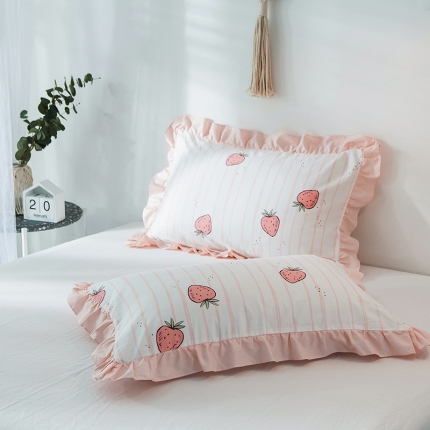 91家纺网 家纺一手货源 找家纺 万盛新款13372喷气面料全棉单品枕套一对 甜心