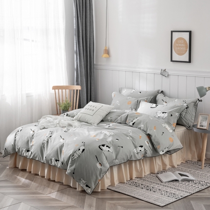 91家纺网 家纺一手货源 找家纺 （总）万盛家纺 全棉滚绳款夹棉床裙四件套