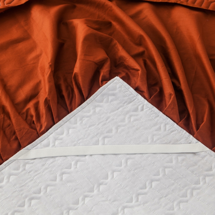 91家纺网 家纺一手货源 找家纺 万盛家纺 全棉滚绳款单品夹棉床裙 焦糖色