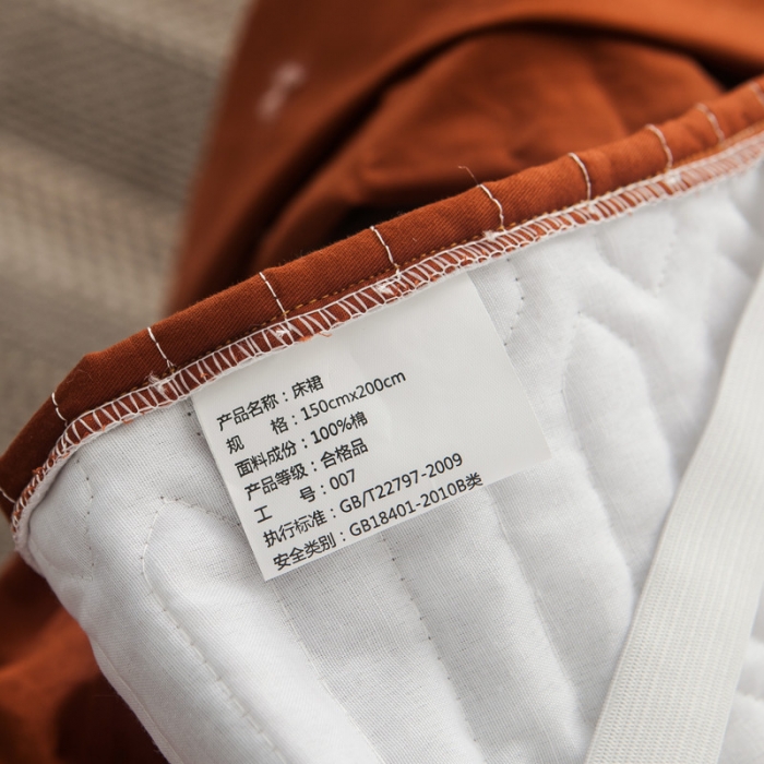 91家纺网 家纺一手货源 找家纺 万盛家纺 全棉滚绳款单品夹棉床裙 焦糖色