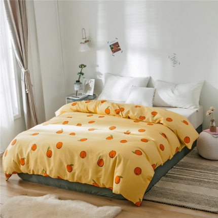 91家纺网 家纺一手货源 找家纺 万盛家纺 全棉滚绳款单品被套 橙之恋