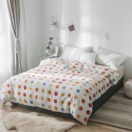 万盛家纺 全棉滚绳款单品被套 朵阳