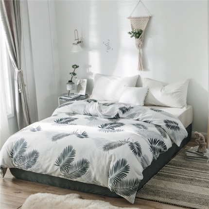万盛家纺 全棉滚绳款单品被套 羽叶