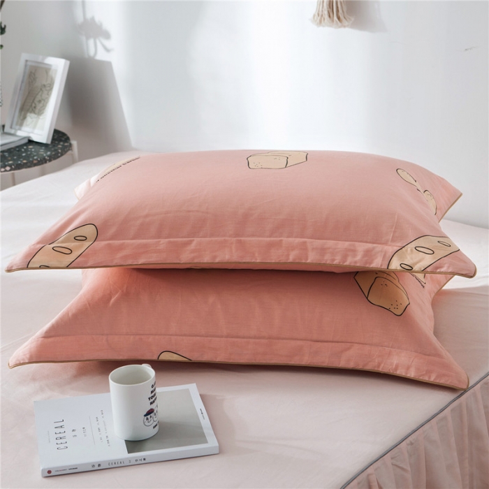 91家纺网 家纺一手货源 找家纺 万盛家纺 全棉滚绳款单品枕套一对 爱情面包