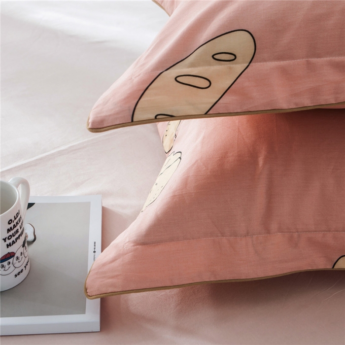 91家纺网 家纺一手货源 找家纺 万盛家纺 全棉滚绳款单品枕套一对 爱情面包