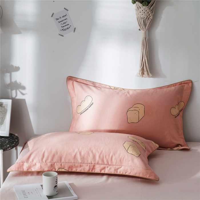 91家纺网 家纺一手货源 找家纺 万盛家纺 全棉滚绳款单品枕套一对 爱情面包