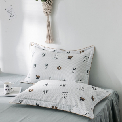 91家纺网 家纺一手货源 找家纺 万盛家纺 全棉滚绳款单品枕套一对 初见