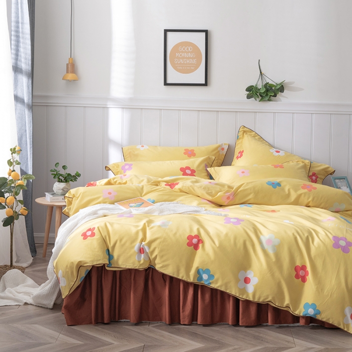 91家纺网 家纺一手货源 找家纺 万盛家纺 全棉滚绳款夹棉床裙四件套 偶遇