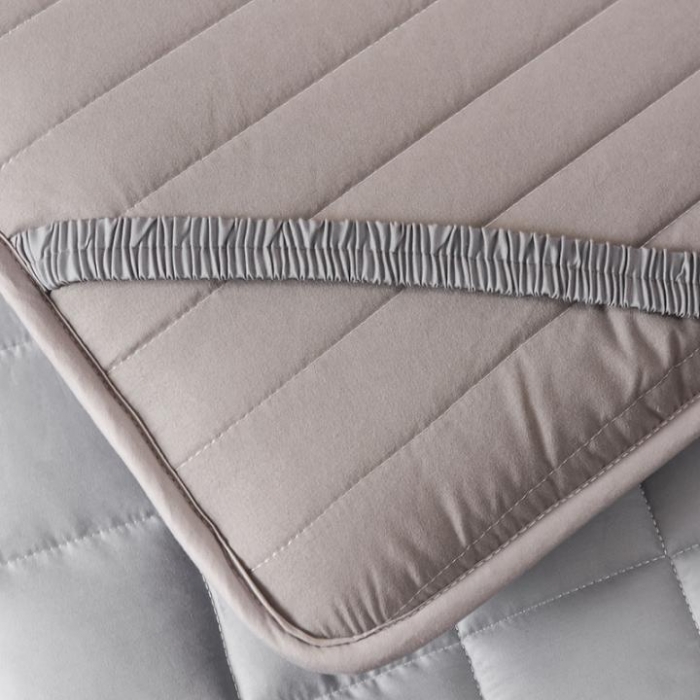 91家纺网 家纺一手货源 找家纺 寐珂家纺 2025新款全棉床垫 浅灰