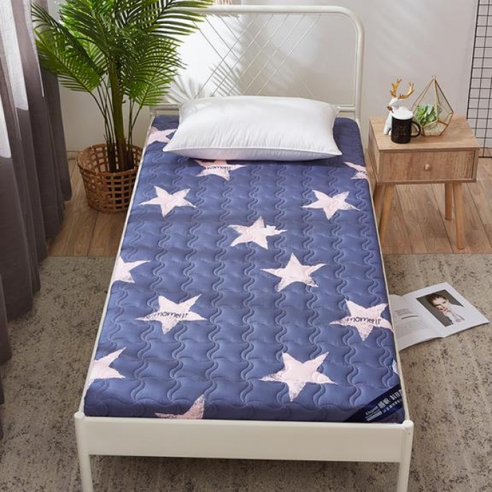 91家纺网 家纺一手货源 找家纺 寐珂家纺 新款水洗棉学生床垫 紫色星空