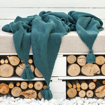 91家纺网 家纺一手货源 找家纺 暖绵绵家纺新款贝卡姆软装线毯针织毯子线毯 湖青