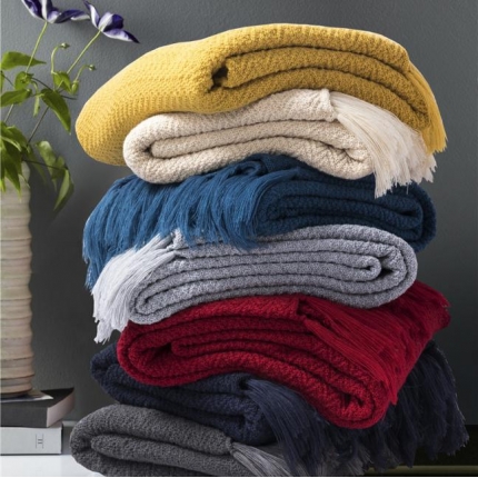 （总）暖绵绵家纺 新款卡尔德拉软装毛毯针织毯子线毯