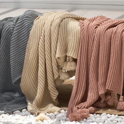 （总）暖绵绵家纺 新款约洛斯软装线毯针织毯子线毯