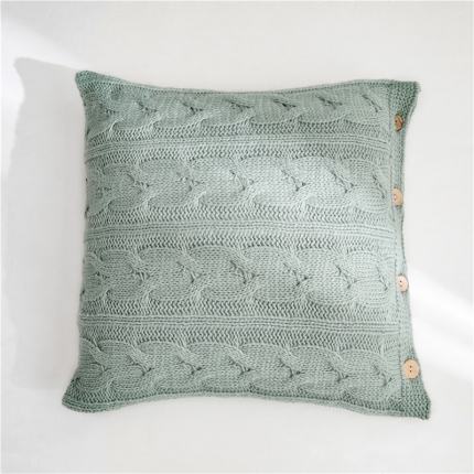 91家纺网 家纺一手货源 找家纺 暖绵绵家纺  新款莫里针织靠枕抱枕靠垫套不含芯 胡青色
