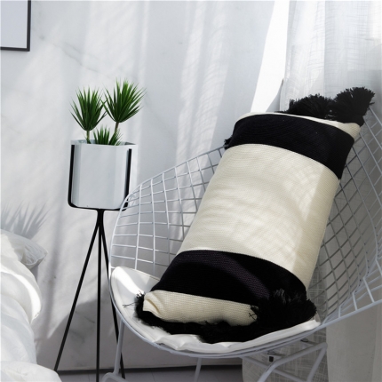 91家纺网 家纺一手货源 找家纺 暖绵绵家纺 新款尼可系列针织靠枕抱枕靠垫套 黑色b款