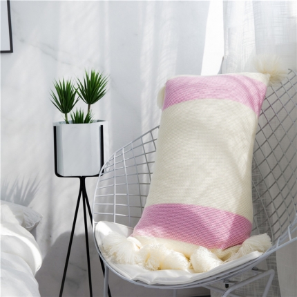 91家纺网 家纺一手货源 找家纺 暖绵绵家纺 新款尼可系列针织靠枕抱枕靠垫套 粉色b款