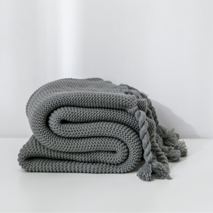 91家纺网 家纺一手货源 找家纺 暖绵绵家纺 海的女儿系列针织毯子线毯灰