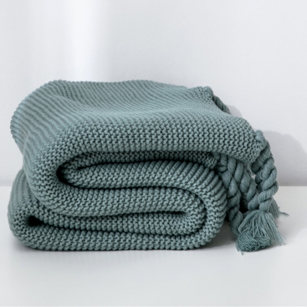 91家纺网 家纺一手货源 找家纺 暖绵绵家纺 海的女儿系列针织毯子线毯胡青色