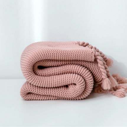 91家纺网 家纺一手货源 找家纺 暖绵绵家纺 海的女儿系列针织毯子线毯肉粉