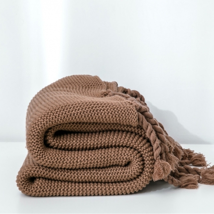 91家纺网 家纺一手货源 找家纺 暖绵绵家纺 海的女儿针织毯子线毯休闲毯沙发毯 咖色