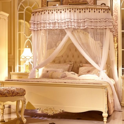 迪凡保罗 A09不锈钢弧形伸缩蚊帐白色