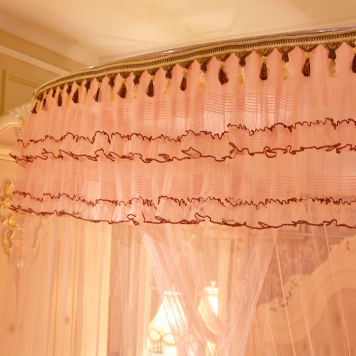 91家纺网 家纺一手货源 找家纺 迪凡保罗 A09不锈钢弧形伸缩蚊帐玉色