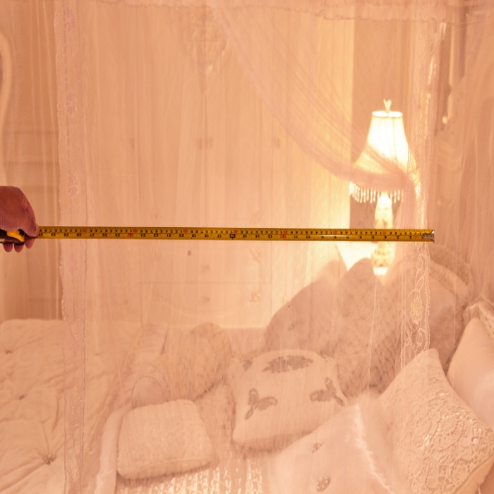 91家纺网 家纺一手货源 找家纺 迪凡保罗 A09不锈钢弧形伸缩蚊帐玉色