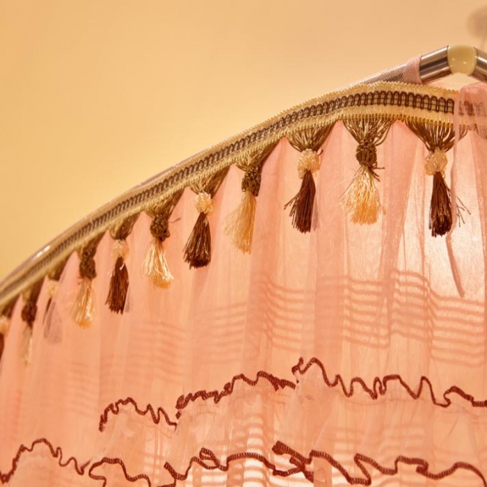 91家纺网 家纺一手货源 找家纺 迪凡保罗 A09不锈钢弧形伸缩蚊帐玉色