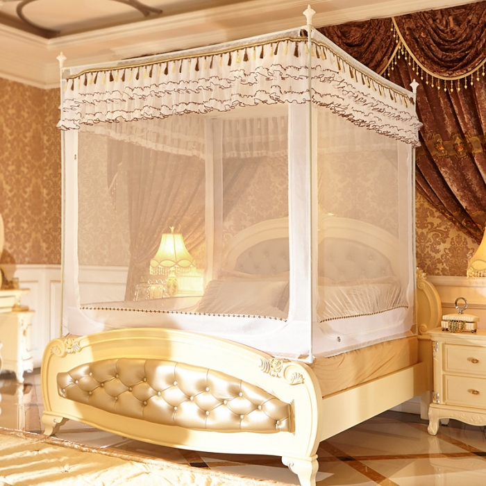 91家纺网 家纺一手货源 找家纺 迪凡保罗 外穿杆拉链坐床式蚊帐 5827 白色