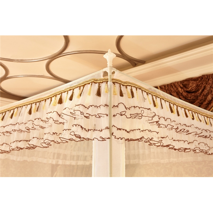 91家纺网 家纺一手货源 找家纺 迪凡保罗 外穿杆拉链坐床式蚊帐 5827 白色