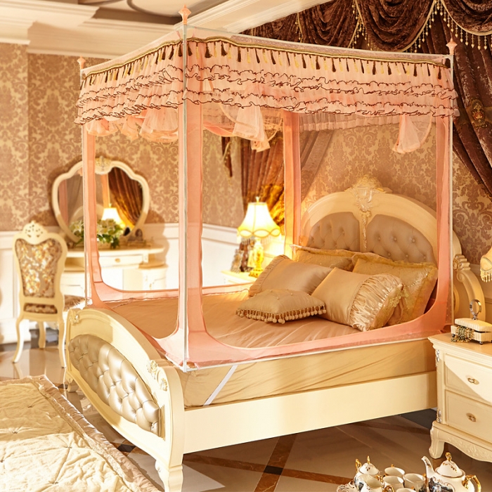 91家纺网 家纺一手货源 找家纺 迪凡保罗 外穿杆拉链坐床式蚊帐 5827 玉色