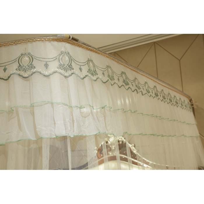 91家纺网 家纺一手货源 找家纺 迪凡保罗 A04弧形伸缩钓鱼式蚊帐白色