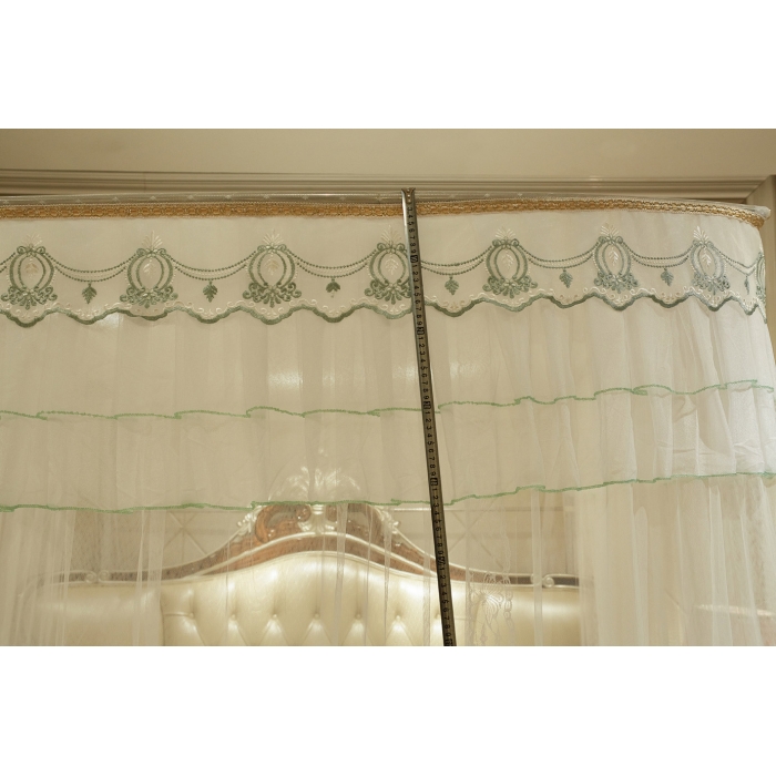 91家纺网 家纺一手货源 找家纺 迪凡保罗 A04弧形伸缩钓鱼式蚊帐白色