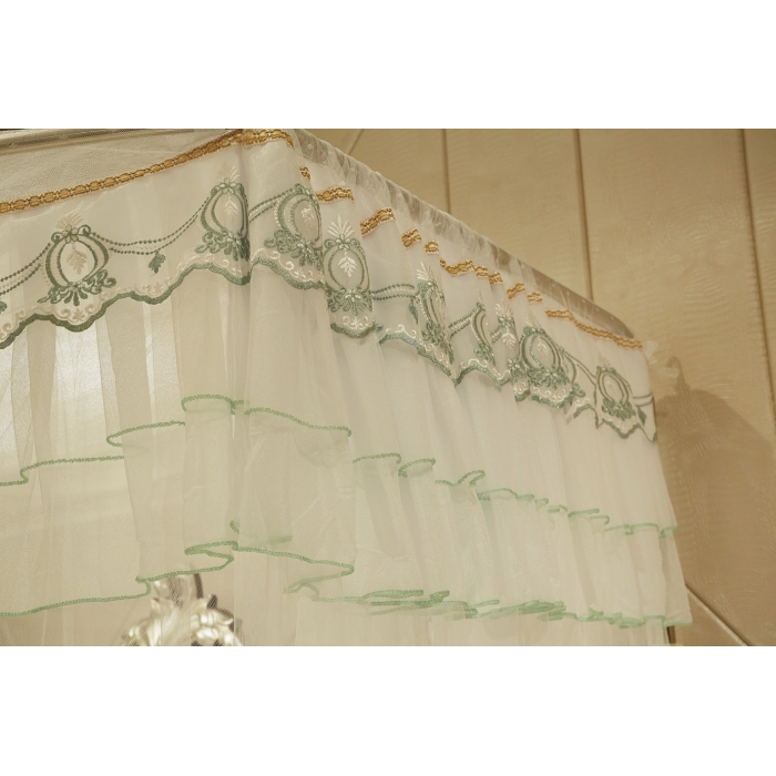 91家纺网 家纺一手货源 找家纺 迪凡保罗 A04弧形伸缩钓鱼式蚊帐白色