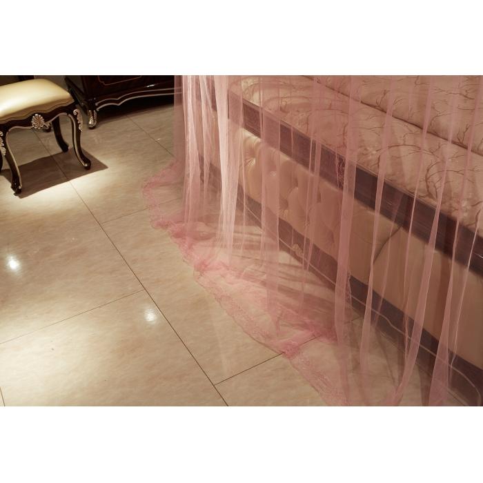 91家纺网 家纺一手货源 找家纺 迪凡保罗 A04弧形伸缩钓鱼式蚊帐粉色