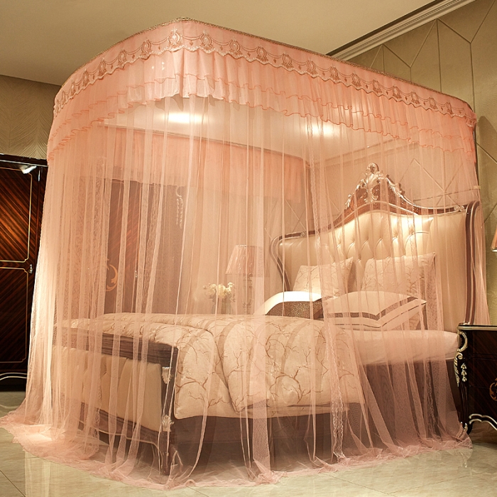 91家纺网 家纺一手货源 找家纺 迪凡保罗 A04弧形伸缩钓鱼式蚊帐玉色