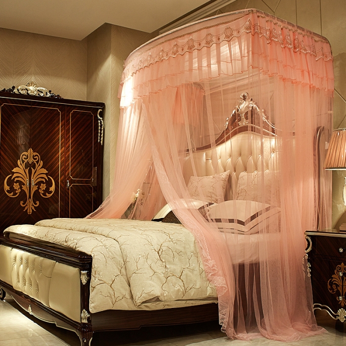 91家纺网 家纺一手货源 找家纺 迪凡保罗 A04弧形伸缩钓鱼式蚊帐玉色