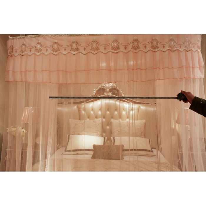 91家纺网 家纺一手货源 找家纺 迪凡保罗 A04弧形伸缩钓鱼式蚊帐玉色