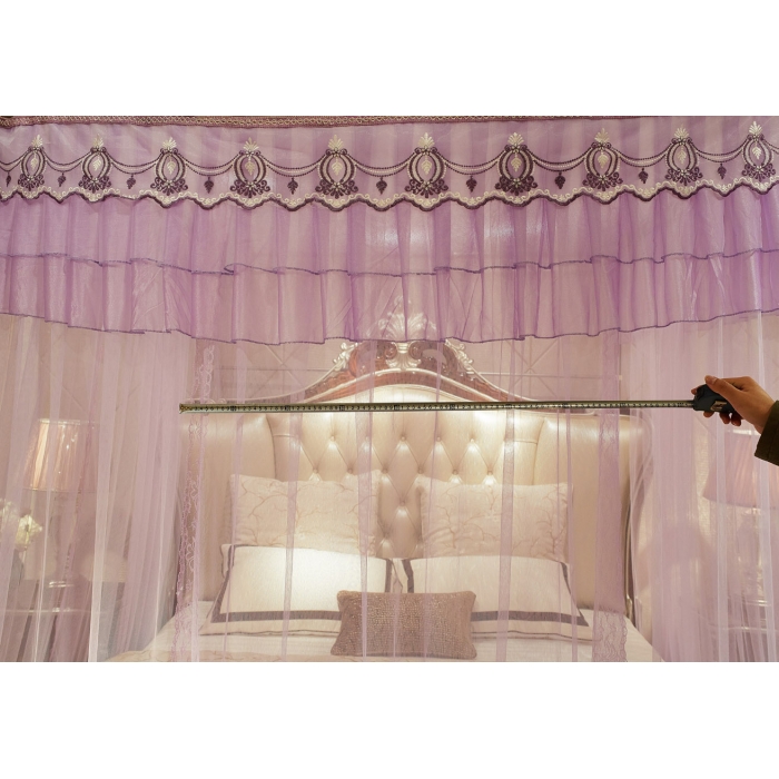 91家纺网 家纺一手货源 找家纺 迪凡保罗 A04弧形伸缩钓鱼式蚊帐紫色