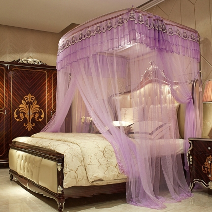 迪凡保罗 A04弧形伸缩钓鱼式蚊帐紫色